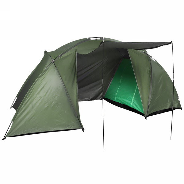 Палатка кемпинговая Jesolo-4 двухслойная, (150+130+150)*220*170 см, цвет зеленый